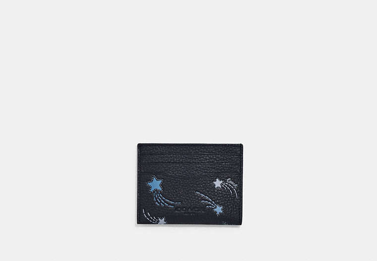 Slim Id Card Case With Shooting Star Print