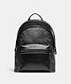 COACH®,CHARTER BACKPACK IN SIGNATURE CANVAS WITH REXY PRINT,canvas,Large,Rexy,Charcoal,Front View