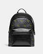 COACH®,CHARTER BACKPACK IN SIGNATURE CANVAS WITH REXY PRINT,canvas,Large,Rexy,Charcoal,Front View