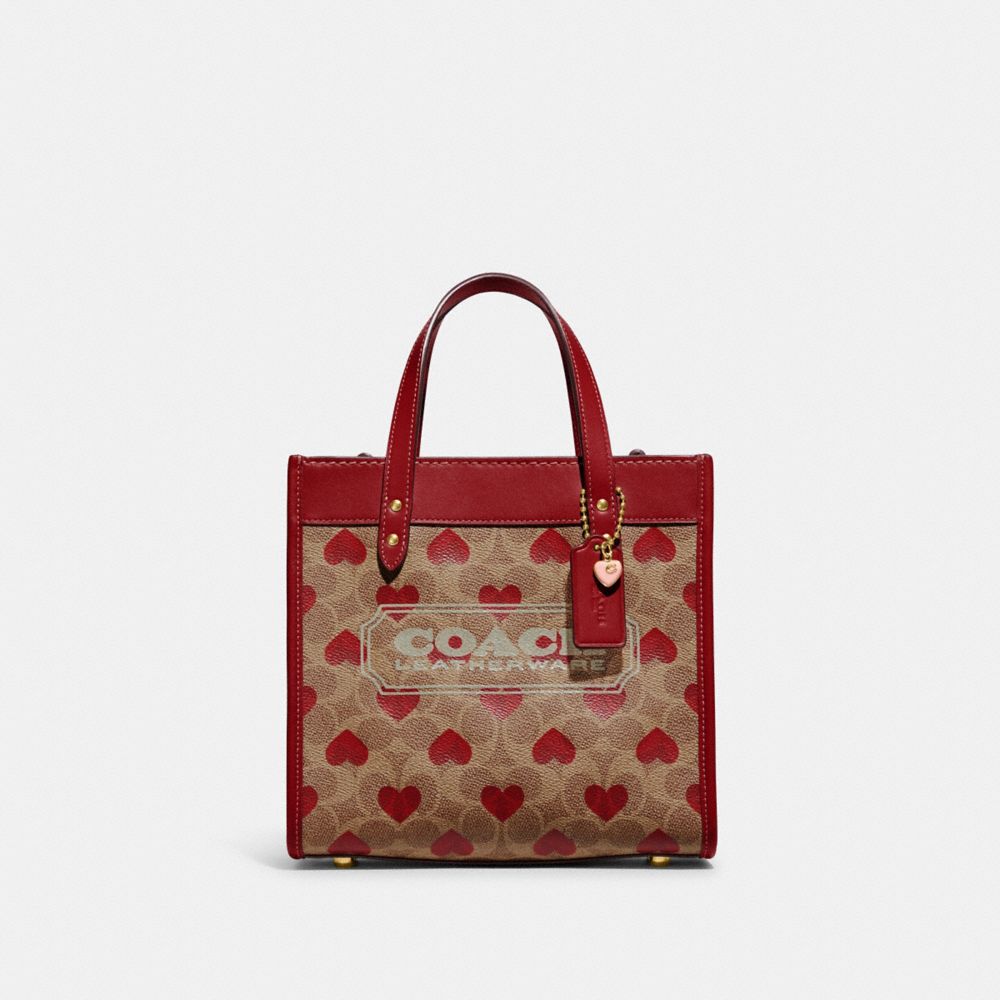 Field Tote 22 In Signature Canvas With Heart Print
