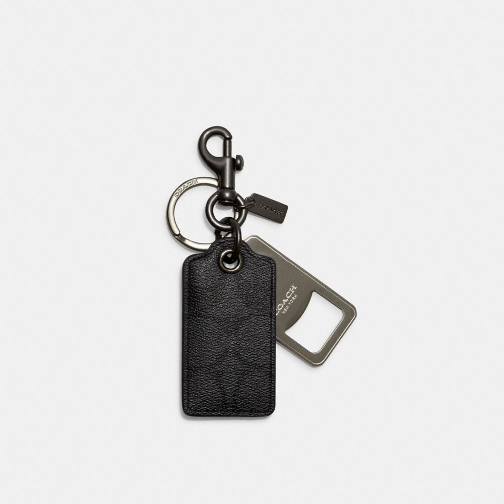COACH® | Bottle Opener Key Fob In Signature Canvas