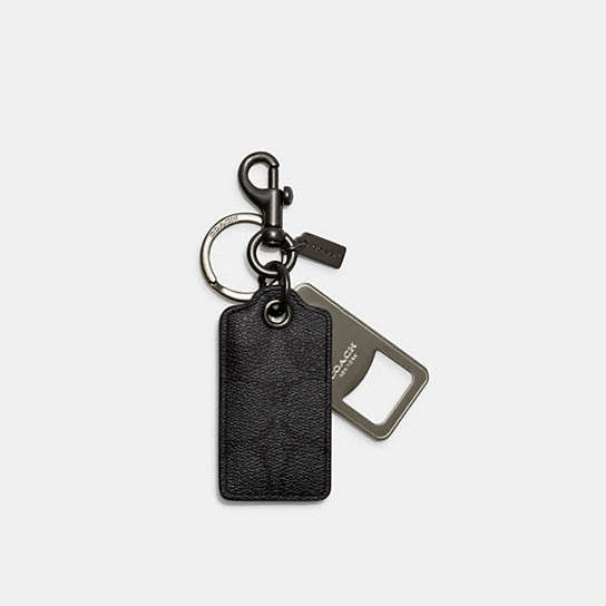 COACH® | Bottle Opener Key Fob In Signature Canvas