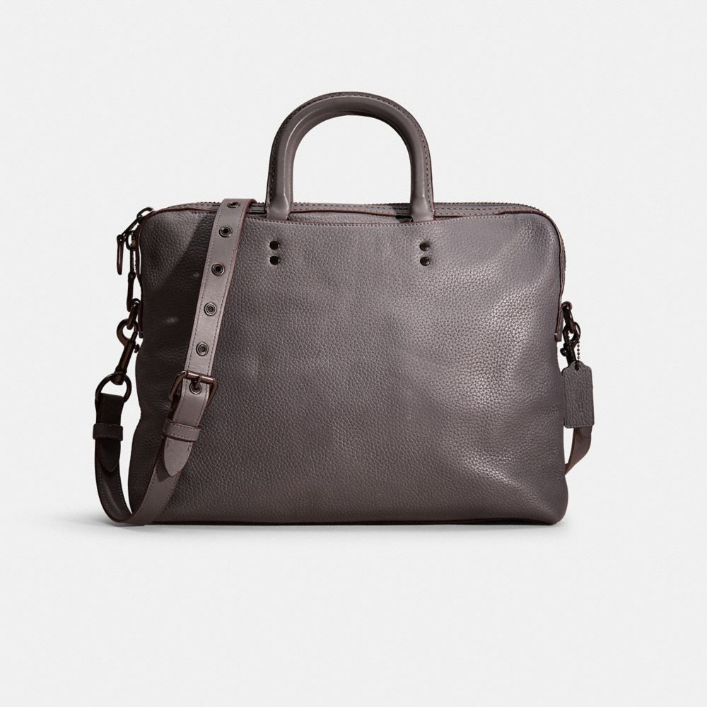 Coach Restored Rogue Slim Brief In Black Copper/grey