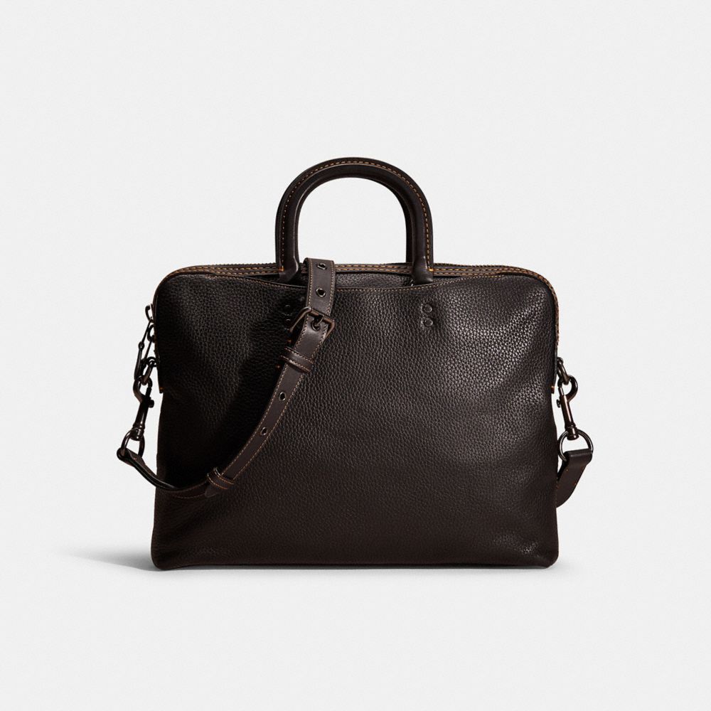 Coach Restored Rogue Slim Brief In Light Antique Nickel/black