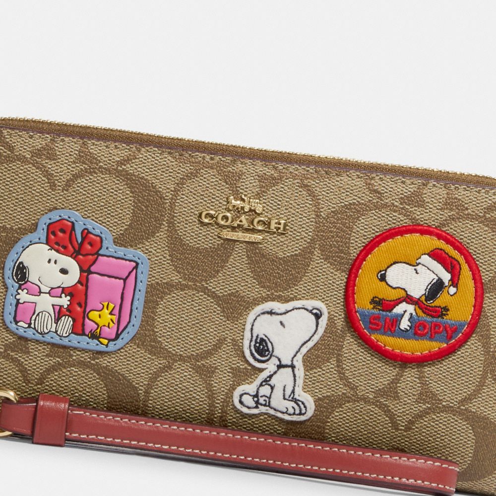 【COACH X PEANUTS】ロング ジップ アラウンド ウォレット・シグネチャー キャンバス・パッチ