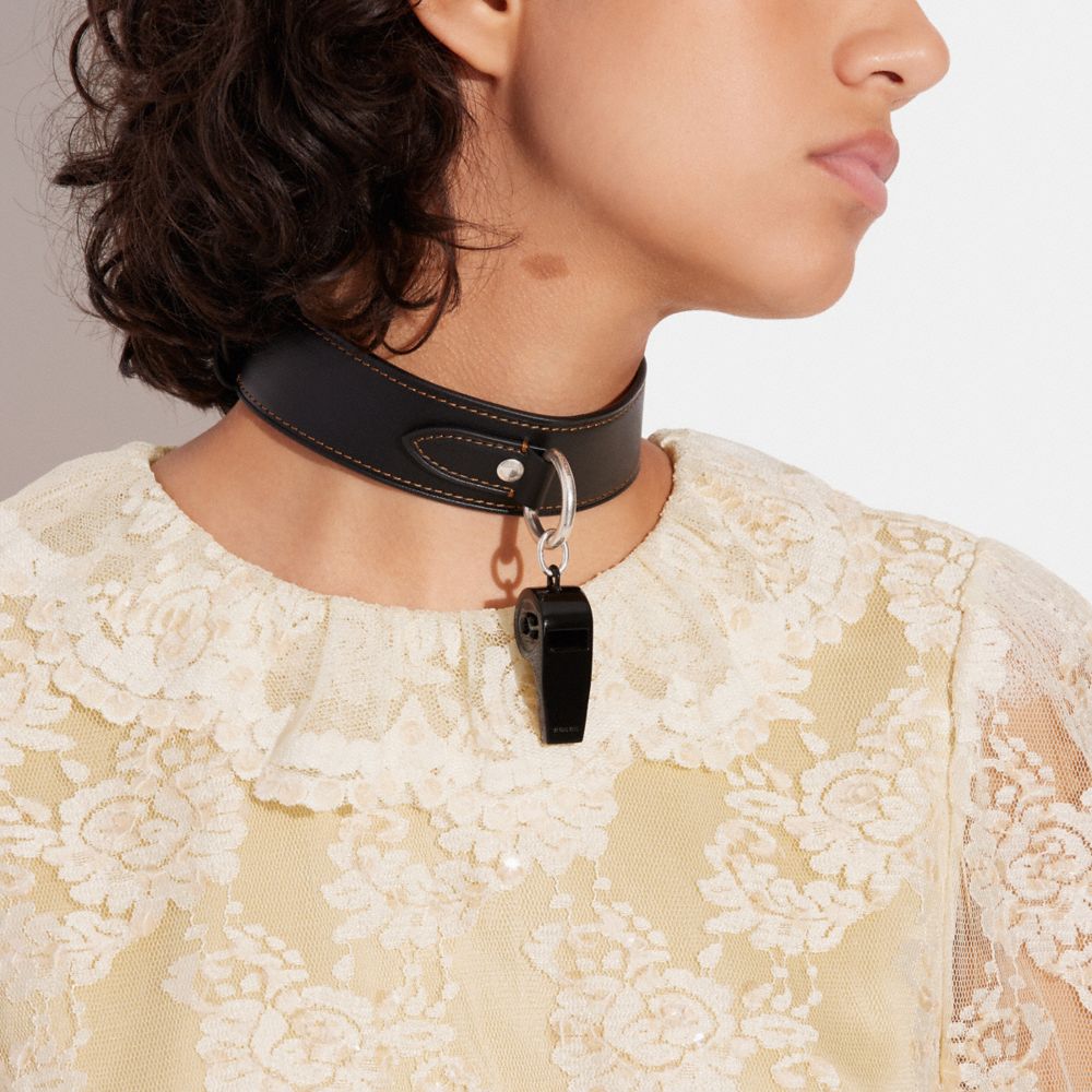 COACH® Leather Choker Necklace