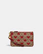 COACH®,SMALL WRISTLET IN SIGNATURE CANVAS WITH HEART PRINT,canvas,Heart,Brass/Tan Red Apple,Front View