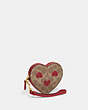 Heart Wristlet In Signature Canvas With Heart Print