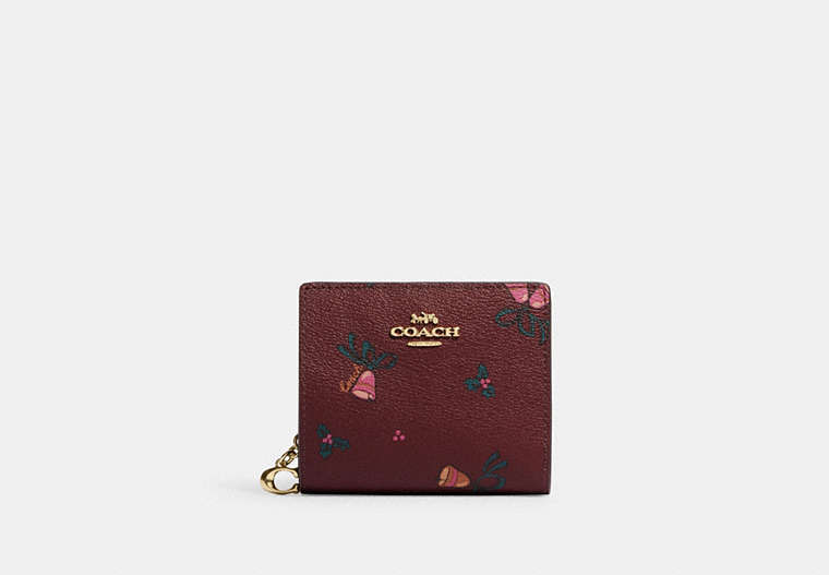 Snap Wallet With Holiday Bells Print