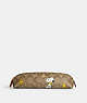 Coach X Peanuts Pencil Case In Signature Canvas With Snoopy Woodstock Print