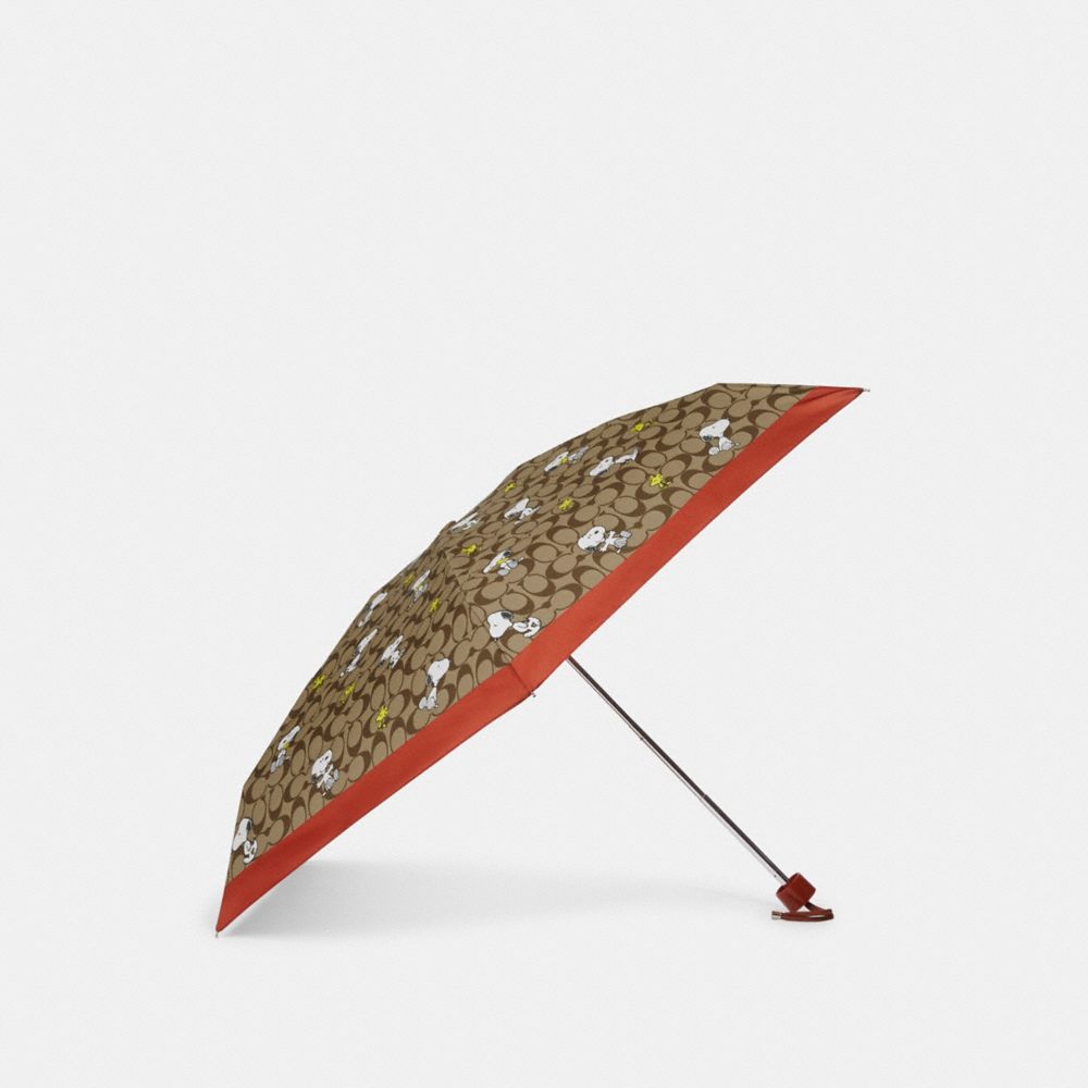 COACH® | Coach X Peanuts Uv Protection Mini Umbrella In Signature Snoopy  Woodstock Print