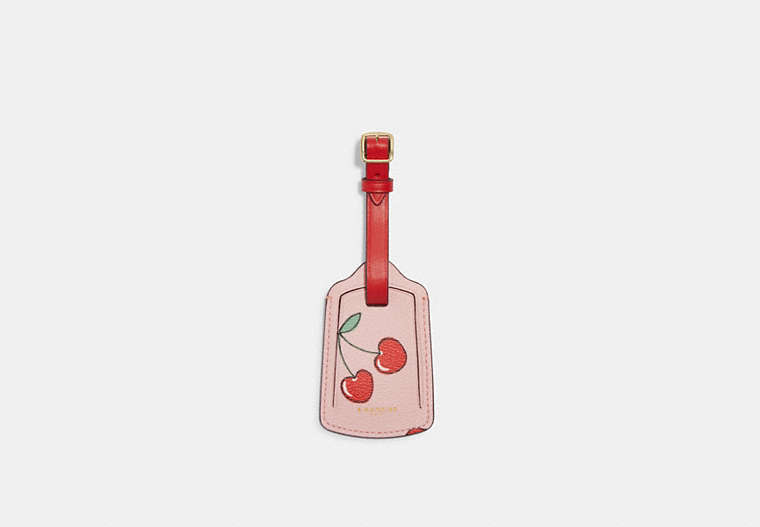 Luggage Tag With Heart Cherry Print