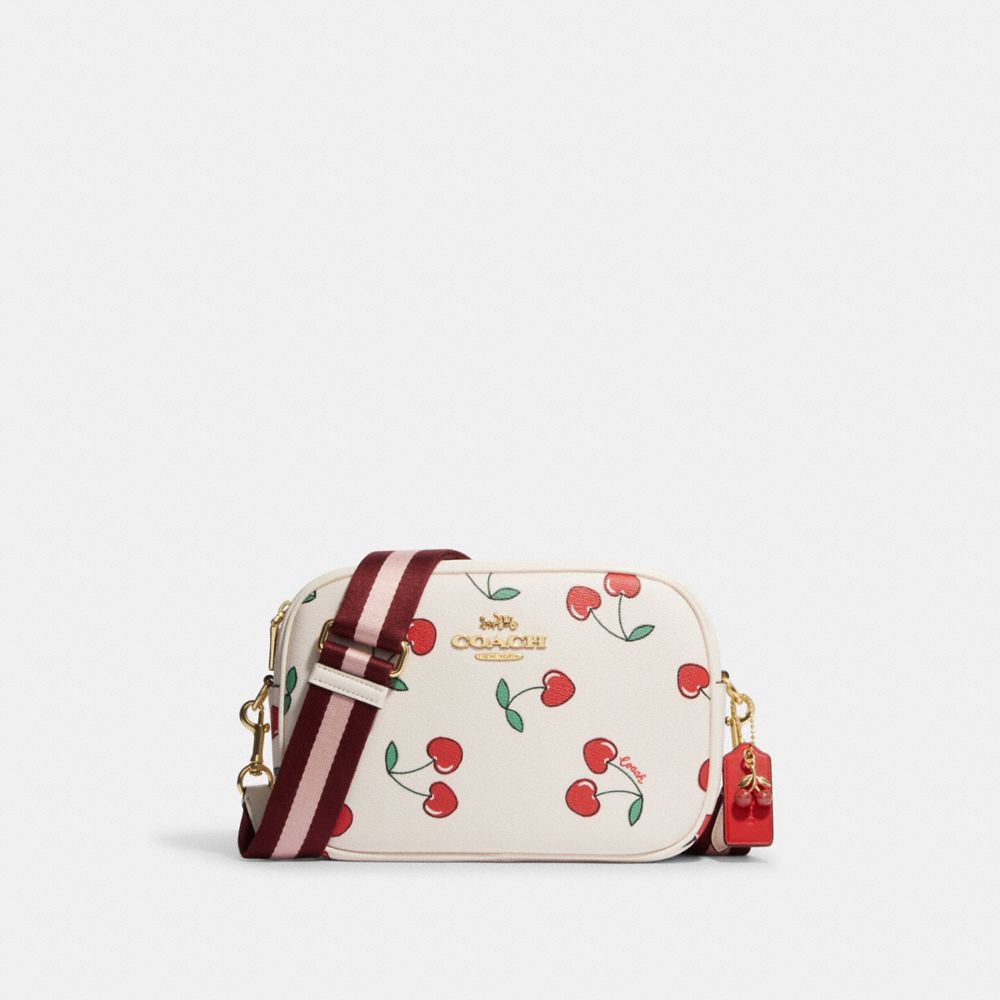 Coach Jamie Camera Bag In Signature Canvas With Heart Cherry Print