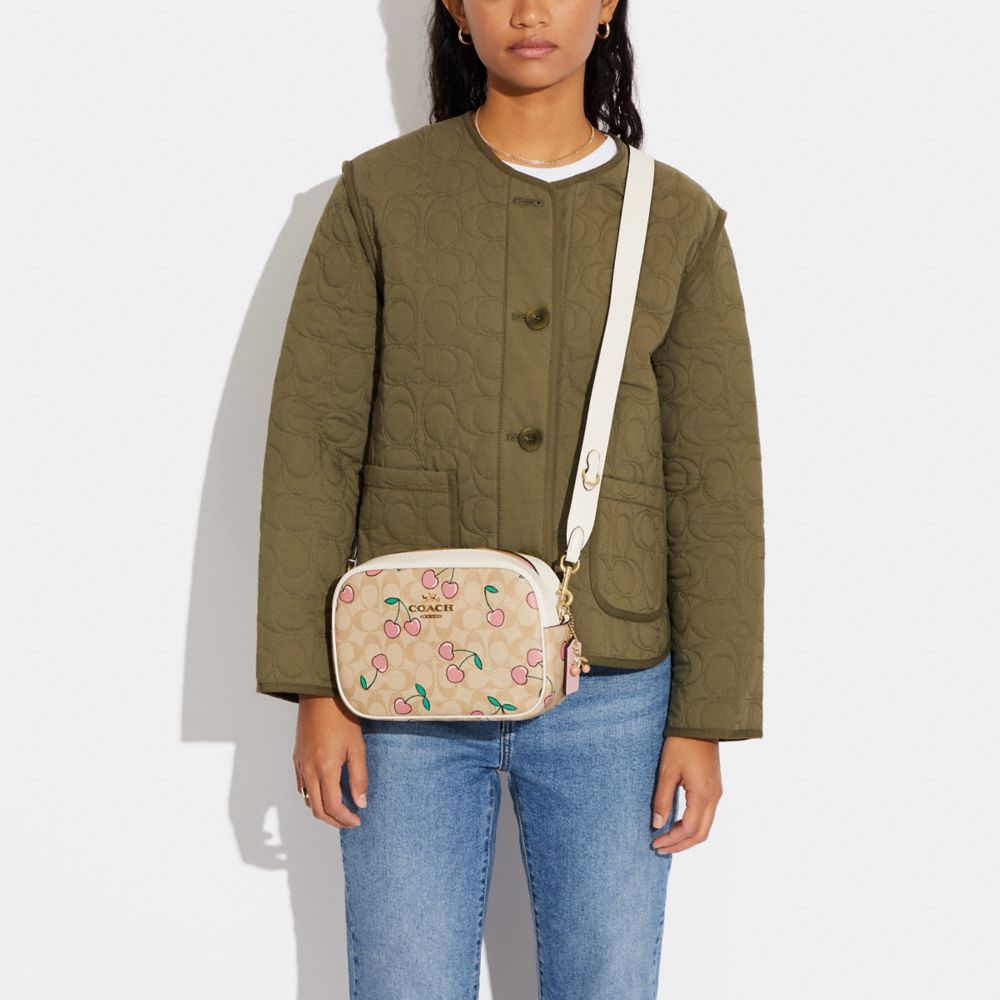 Coach Jamie Camera Bag In Signature Canvas With Heart Cherry Print