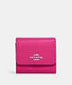 COACH®,SMALL TRIFOLD WALLET,Crossgrain Leather,Silver/Cerise,Front View