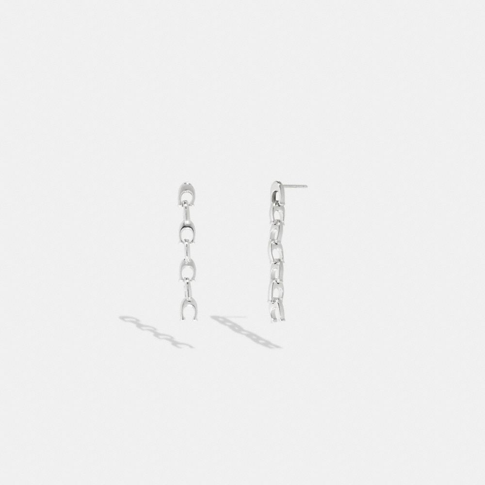 Signature Interlock Chain Drop Earrings | COACH®