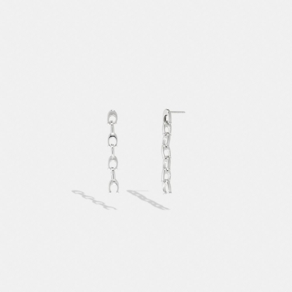 Coach Signature Interlock Chain Drop Earrings In Metallic ModeSens
