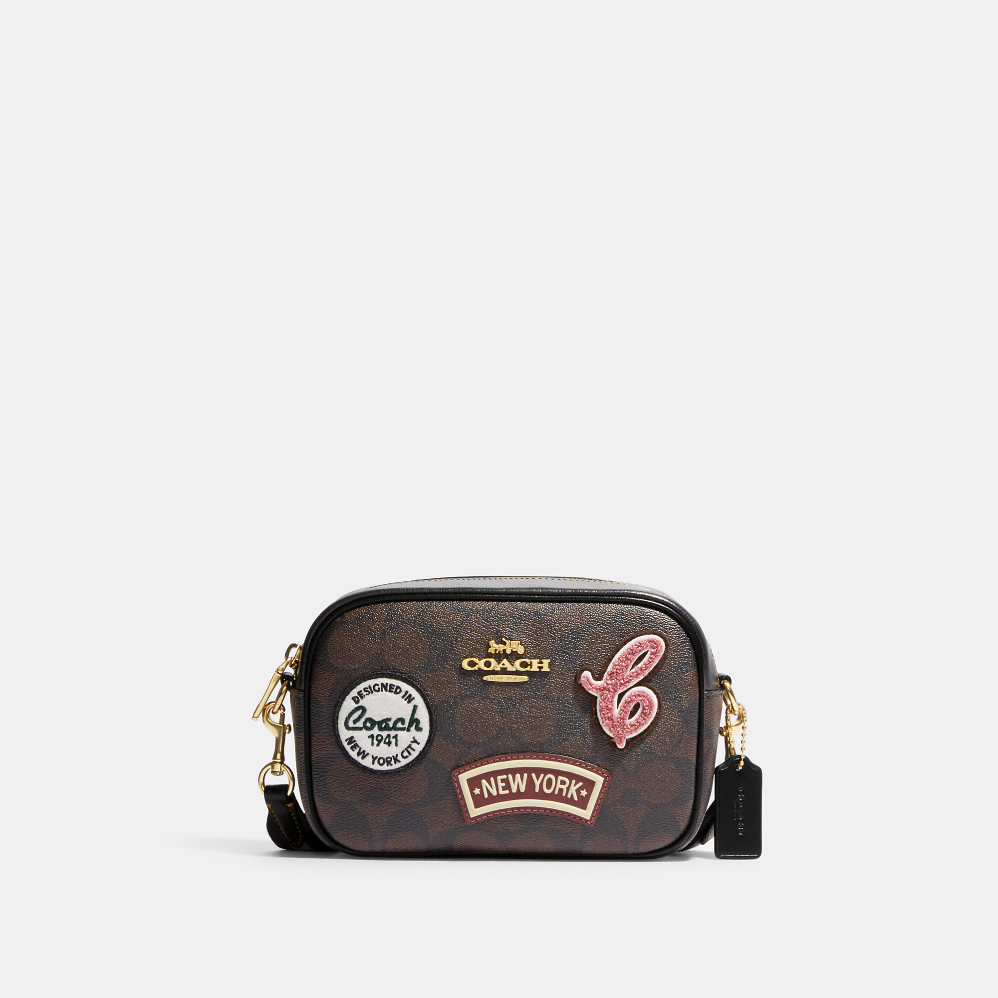 Coach Outlet Mini Jamie Camera Bag In Signature Canvas With Ski Patches - Multi
