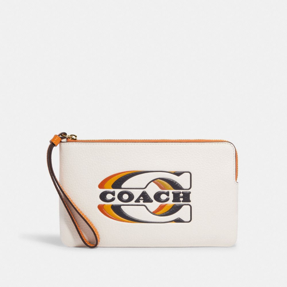 Large Corner Zip Wristlet With Coach Stamp