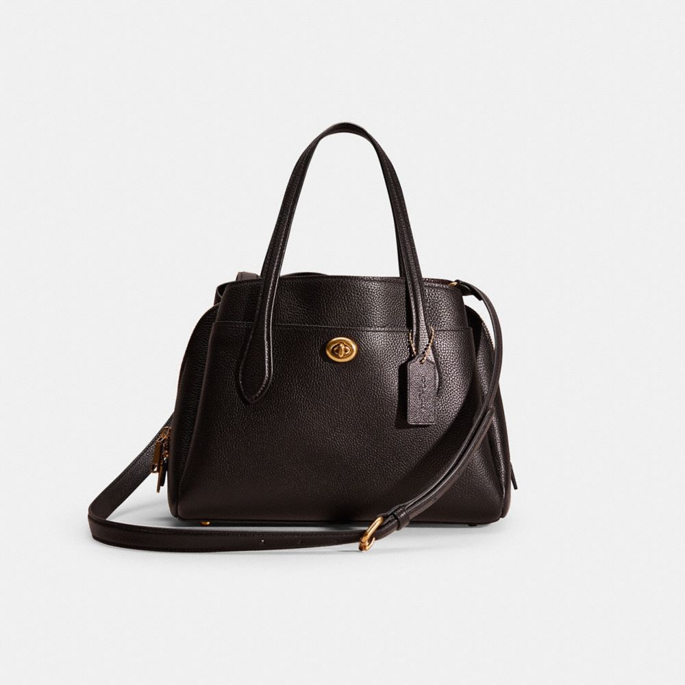 Coach Restored Lora Carryall 30 In Brass/black