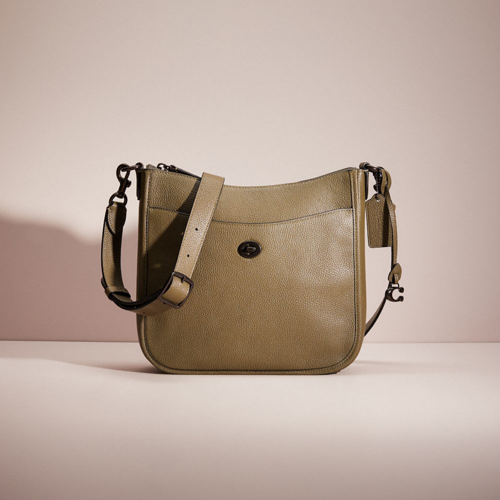 Coach Restored Chaise Crossbody In Pewter/army Green