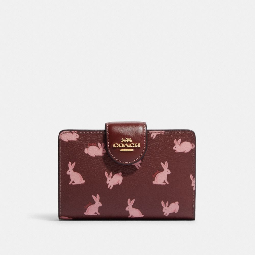 Lunar New Year Medium Corner Zip Wallet With Rabbit Print