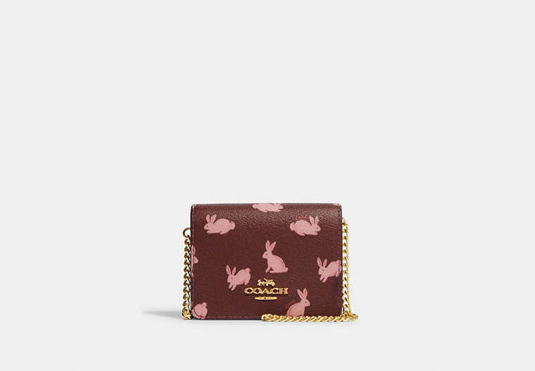 Lunar New Year Mini Wallet On A Chain With Rabbit Print