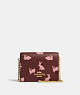 COACH®,LUNAR NEW YEAR MINI WALLET ON A CHAIN WITH RABBIT PRINT,Gold/Wine Multi,Front View