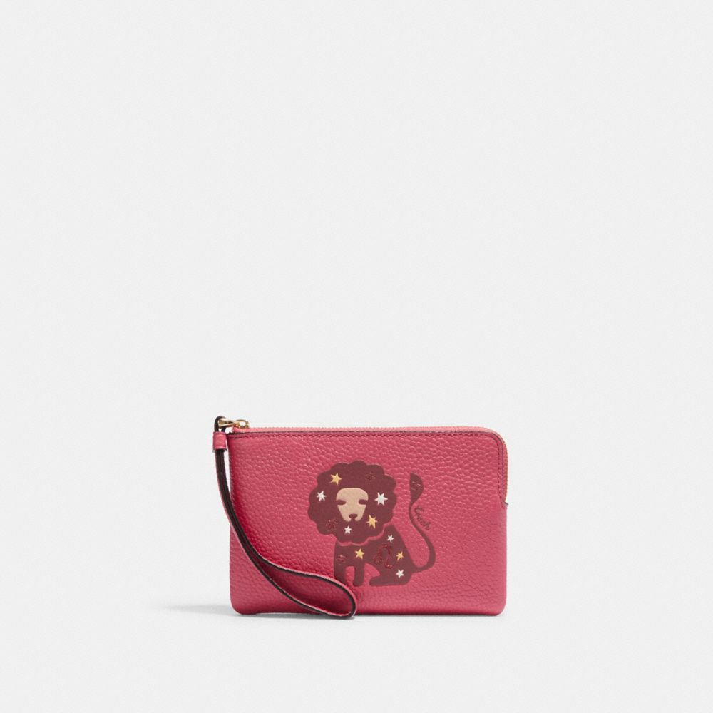 COACH® Corner Zip Wristlet With Leo