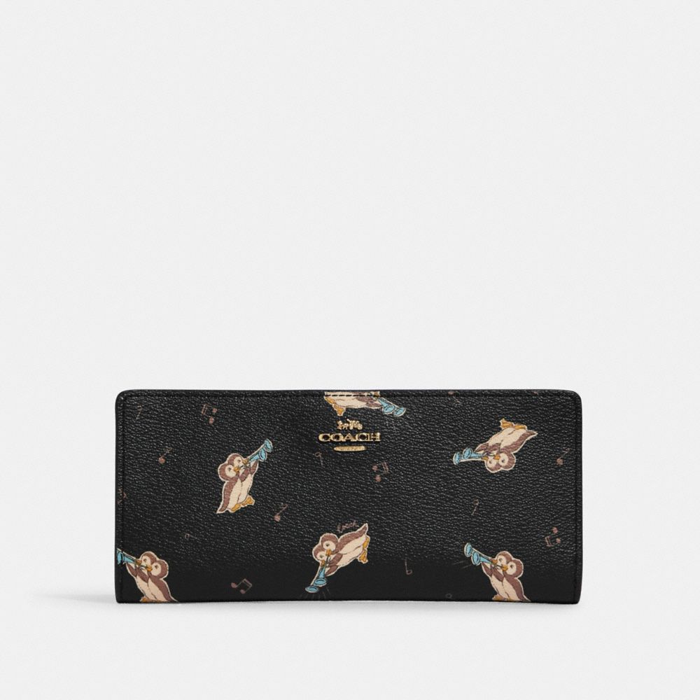 COACH® | Slim Zip Wallet With Penguin Print
