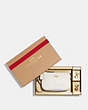 COACH®,BOXED NOLITA 15 IN SIGNATURE LEATHER,Smooth Calf Leather,Mini,Gold/Chalk,Front View