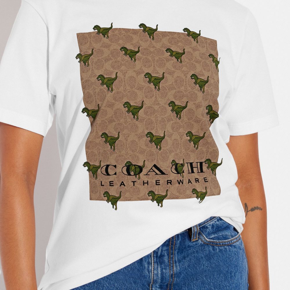 COACH コーチ　Tシャツ　シグネチャー　恐竜　ユニセックス　XS  美品