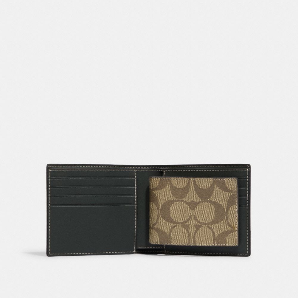 3 In 1 Wallet In Signature Canvas With Varsity Motif