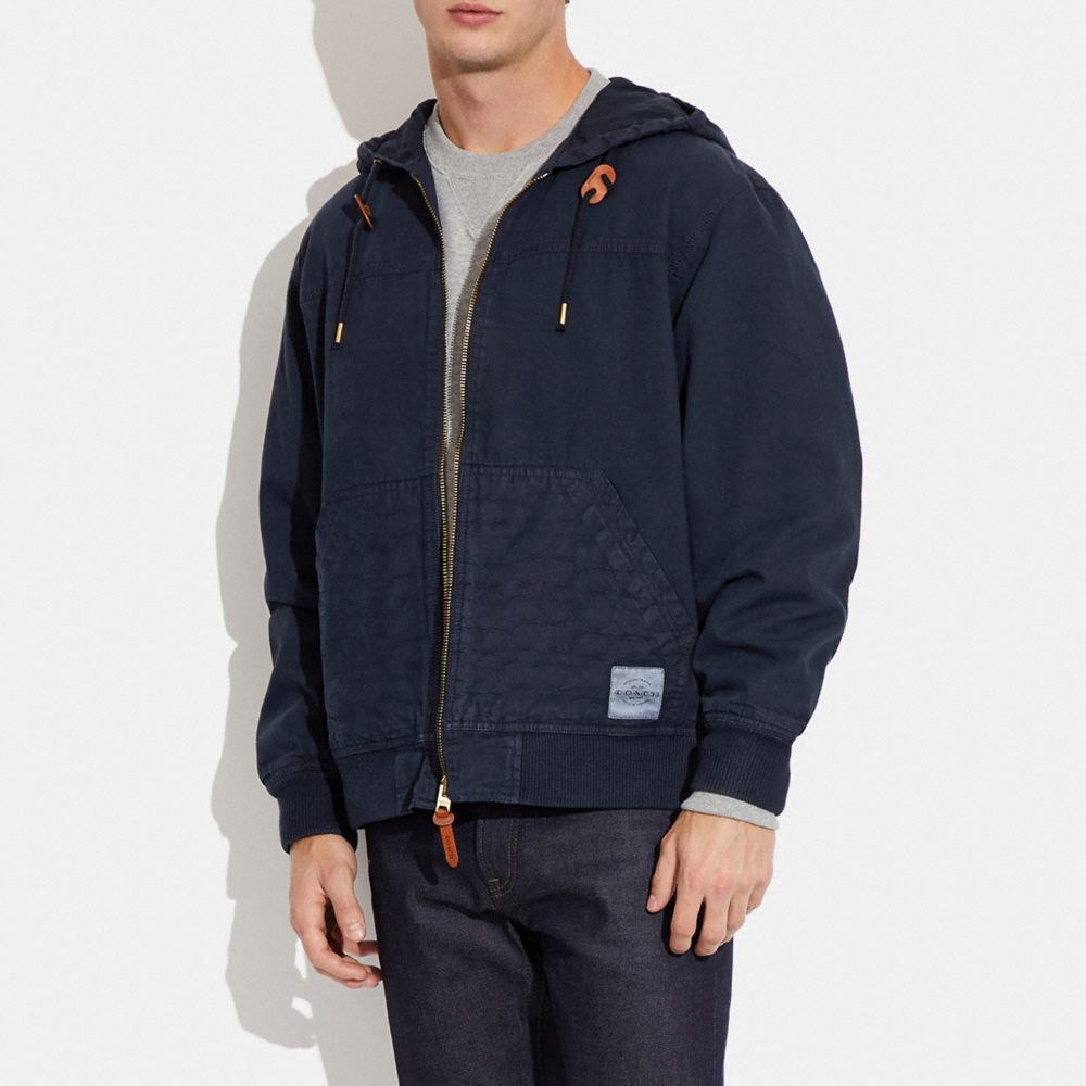 Coach Outlet Men's Hooded Zip Up Jacket