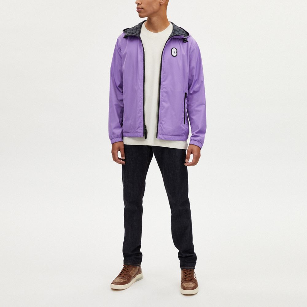 Purple Brand Reversible Monogram Coaches Jacket