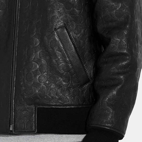COACH® | Leather Signature Jacket