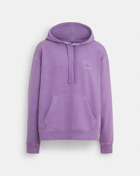 COACH®,HOODIE IN ORGANIC COTTON,Lavender,Front View