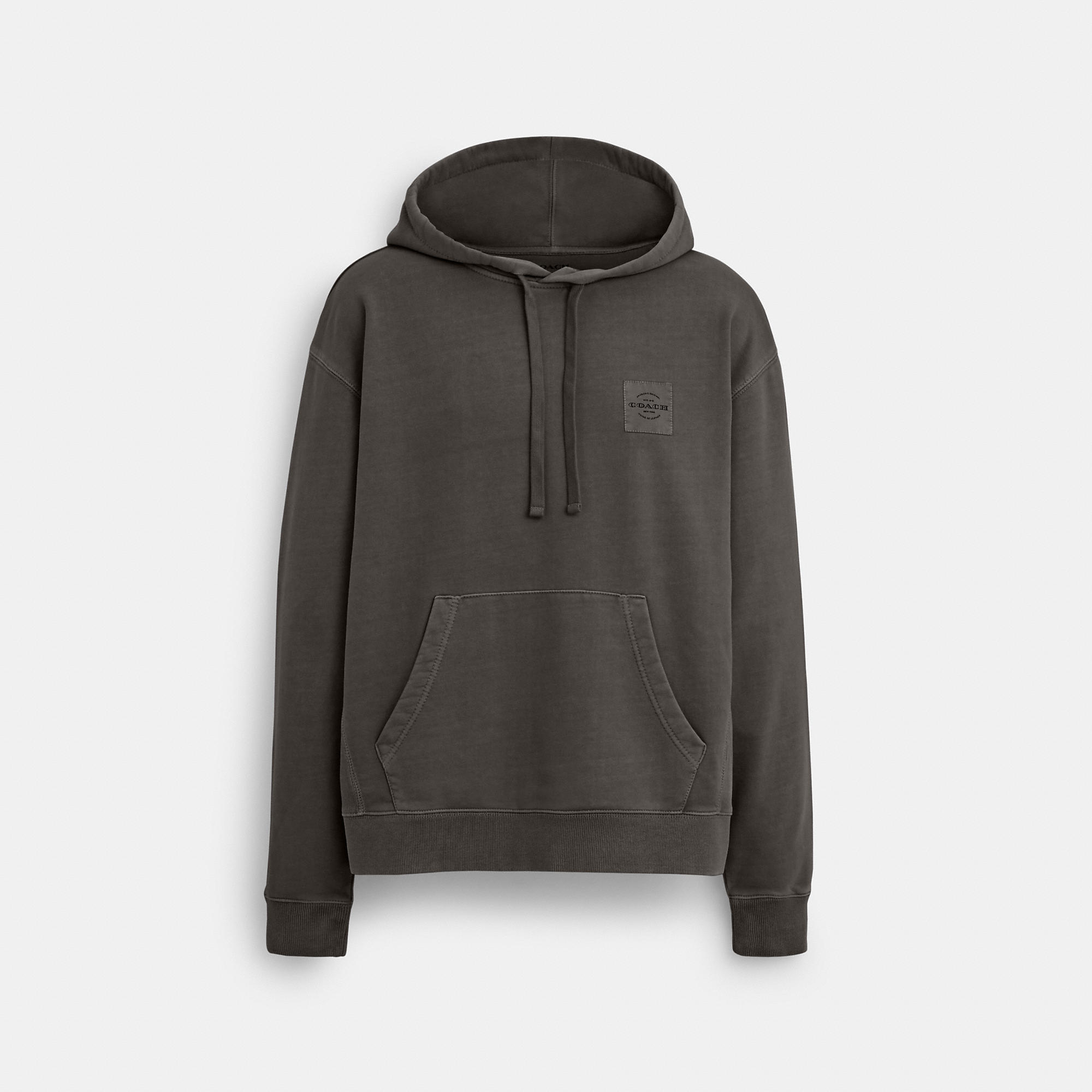 Shop Coach Outlet Hoodie In Organic Cotton In Grey