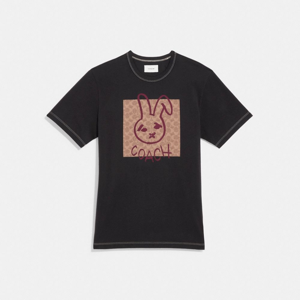 Coach Lunar New Year Signature Rabbit T Shirt In Organic Cotton In