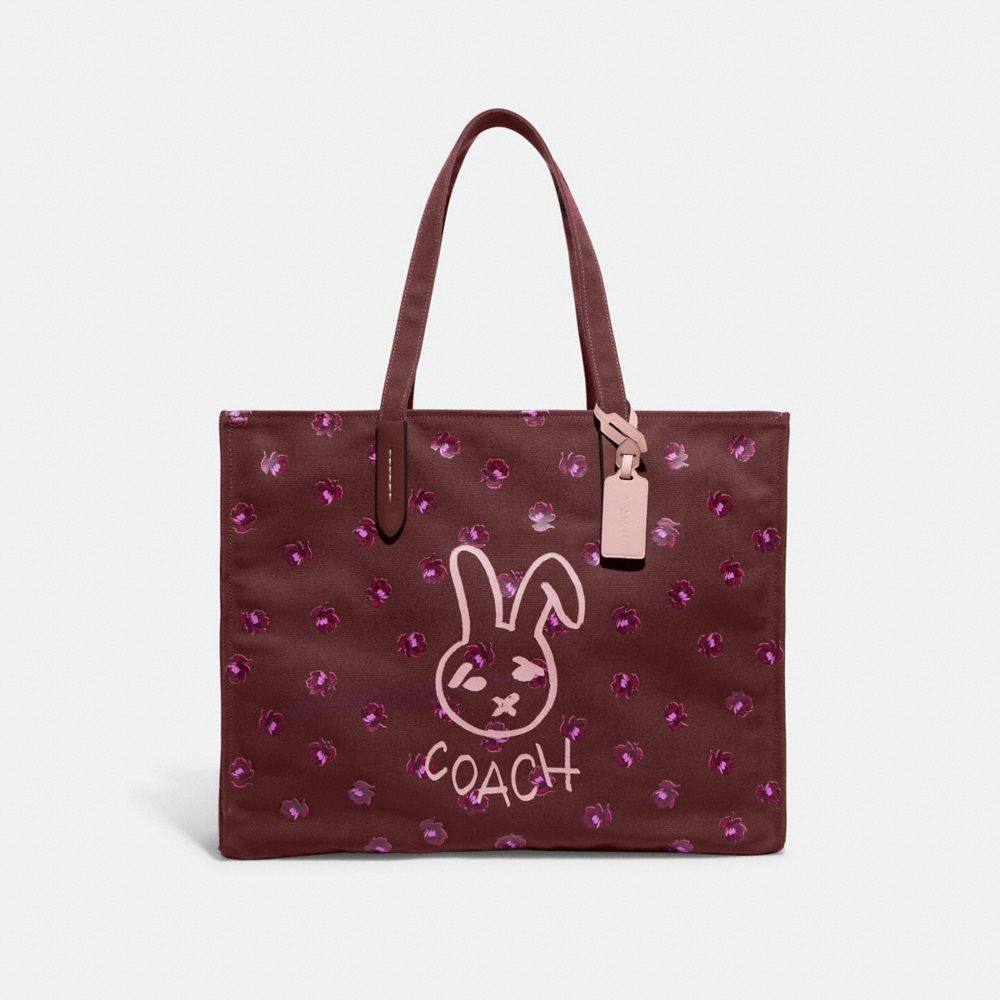COACH®: Lunar New Year Tote 42 With Rabbit In 100 Percent Recycled Canvas