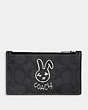 Lunar New Year Zip Card Case In Signature Canvas With Rabbit