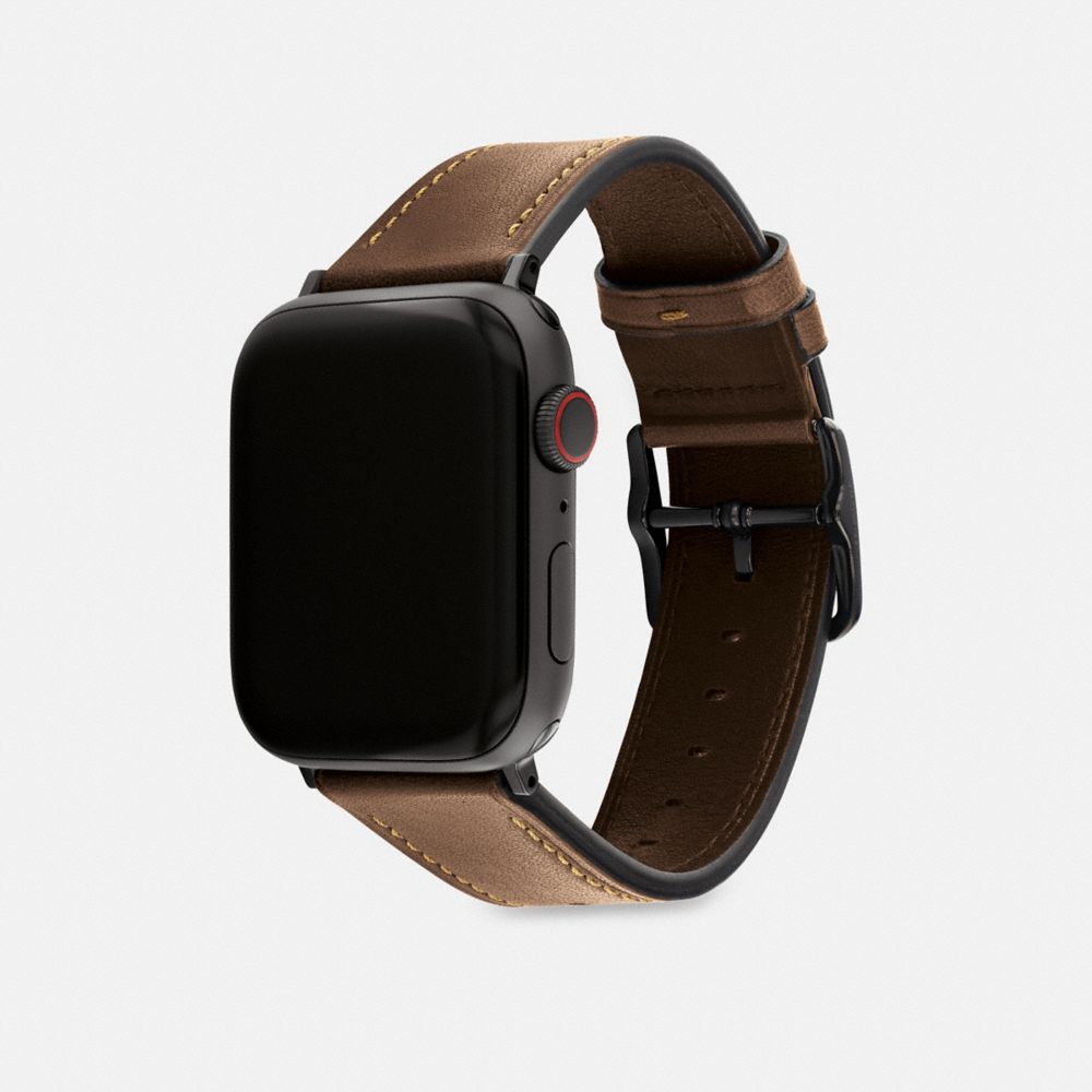 Shop Coach Apple Watch® Strap, 42mm And 44mm In Saddle
