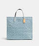 COACH®,FIELD TOTE 40 IN SIGNATURE DENIM,Denim,Extra Large,Pale Blue,Front View