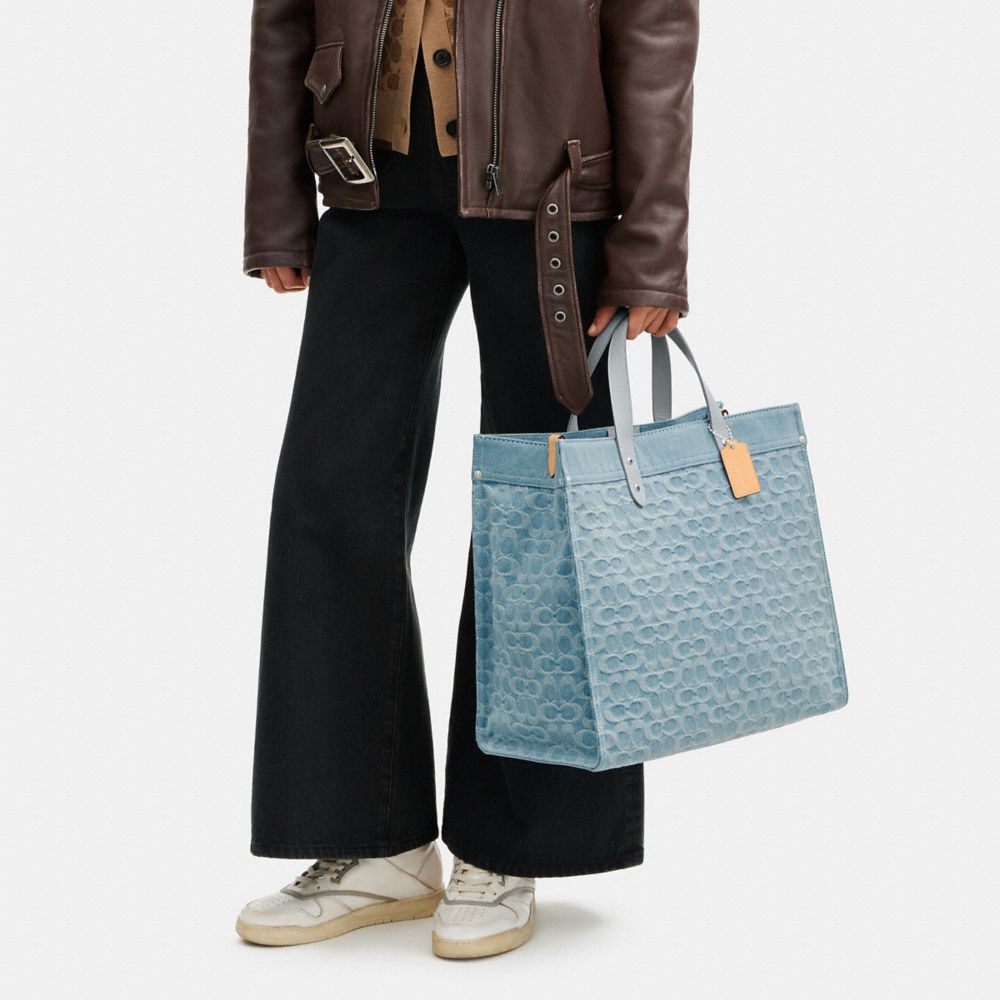 COACH Field Tote 40 in Signature Denim