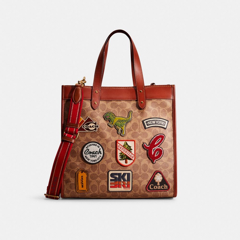Restored Field Tote In Signature Canvas With Patches