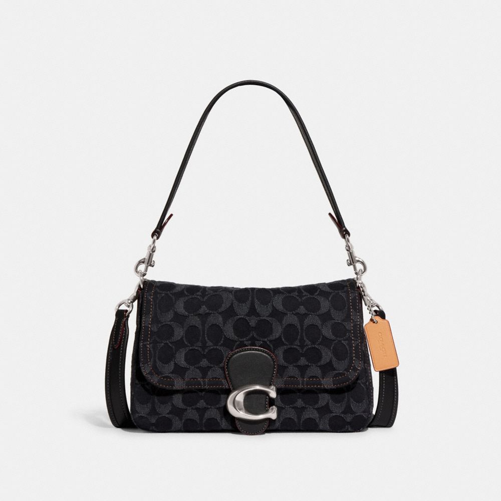 Soft Tabby Shoulder Bag In Signature Denim