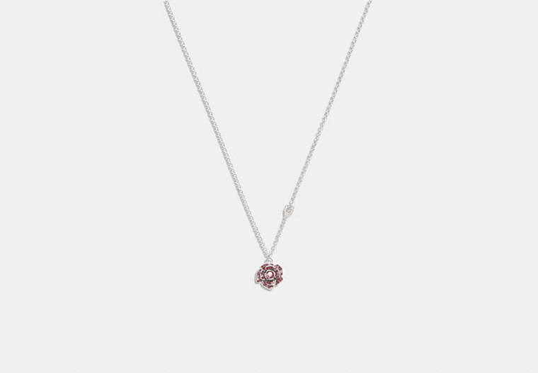 Sparkling Rose Pendant Necklace