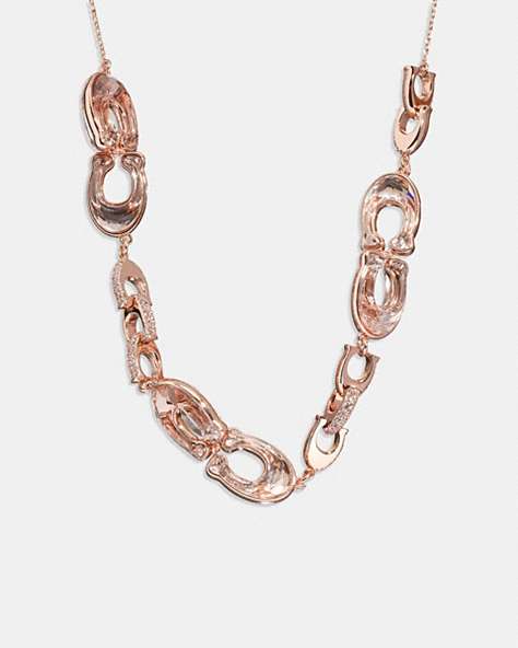 Faceted Crystal Signature Link Slider Necklace