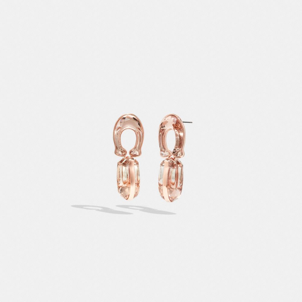 CoachFaceted Crystal Signature Double Drop Earrings