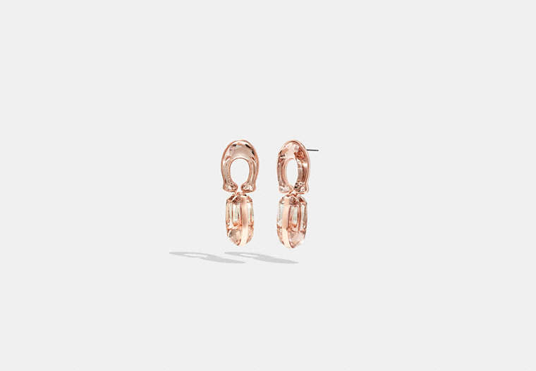 COACH® | Faceted Crystal Signature Double Drop Earrings